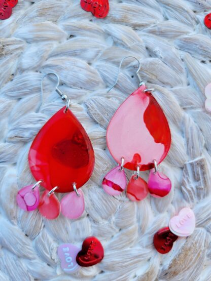 Red & Pink Teardrops Mini Teardrop Dangles