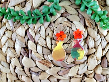 Flowers in Multicolor Vase