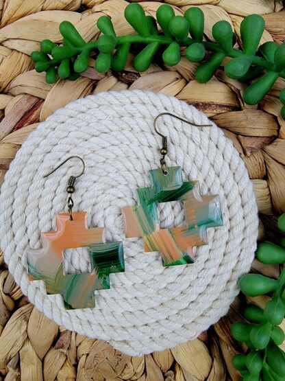 Brown and green pixelated squares - Image 2