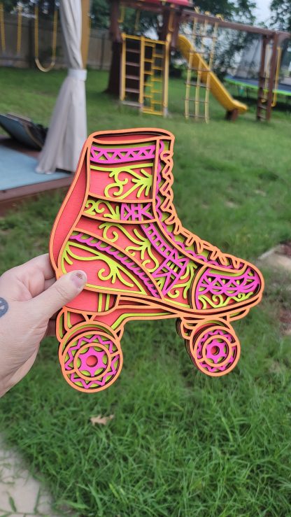 Made-to-order Rollerskate Mandala Art